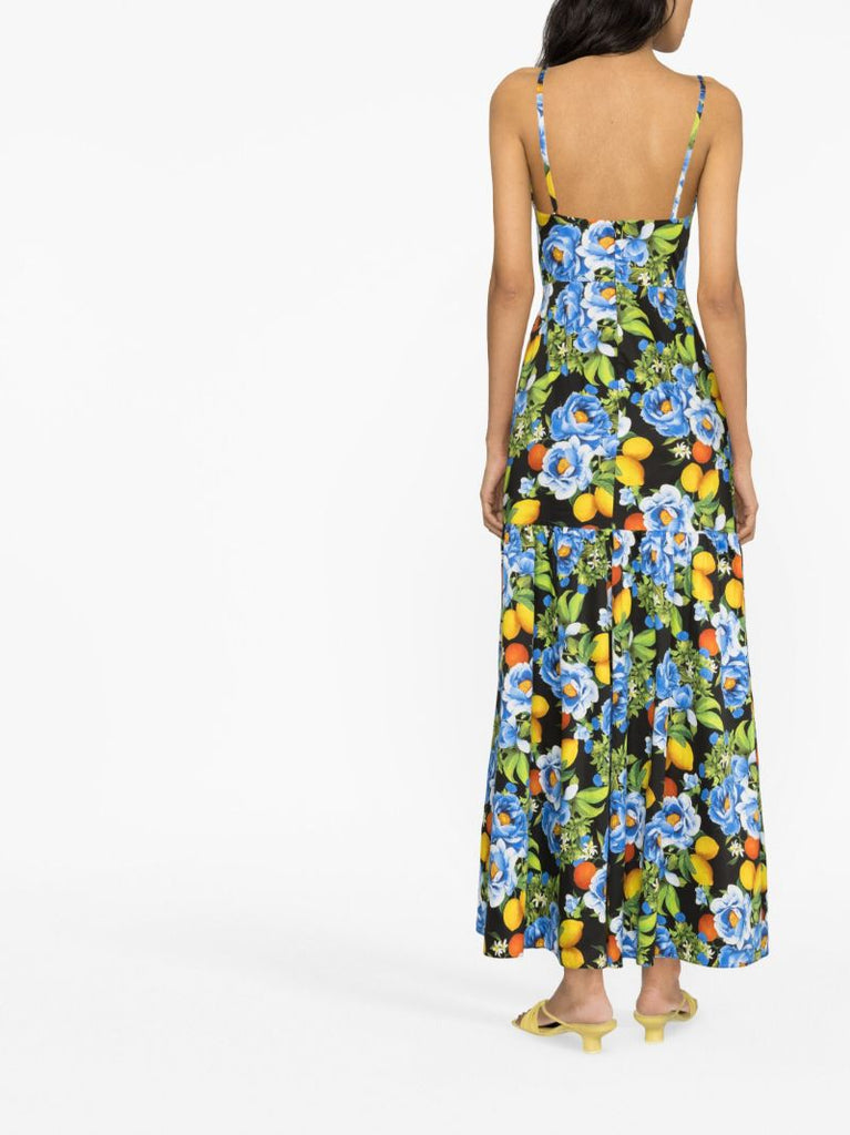 Black Cordelia Floral Print Maxi Dress
