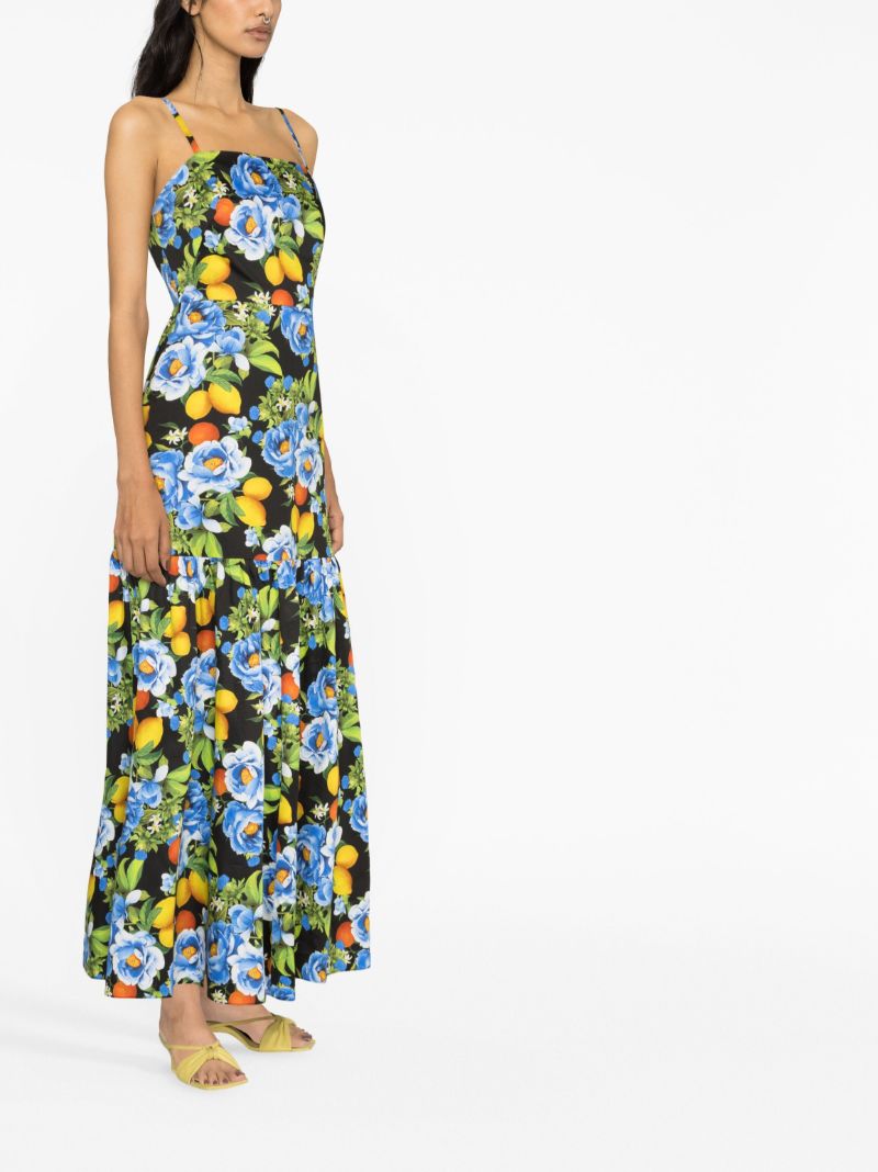 Black Cordelia Floral Print Maxi Dress