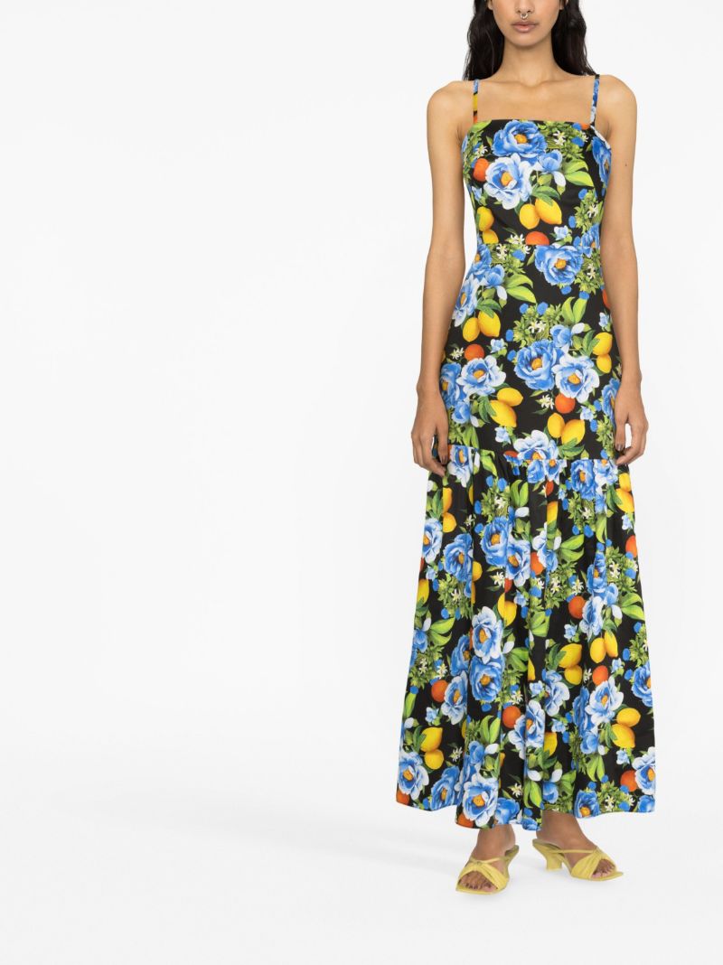 Black Cordelia Floral Print Maxi Dress