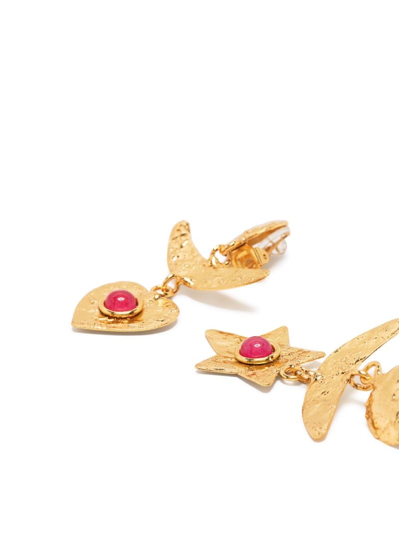 Gold-plated Moon Heart Star Drop Earrings