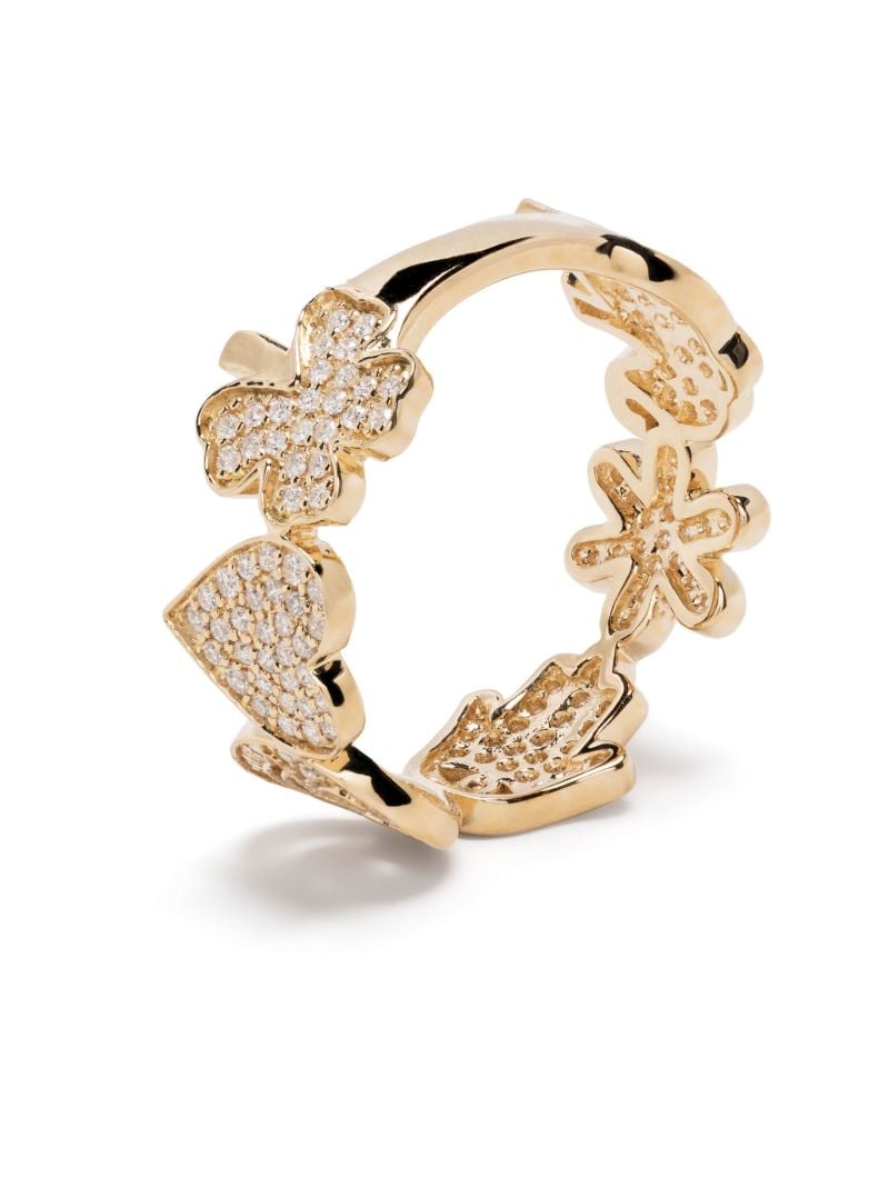 14k Yellow Gold Icon Diamond PavÃ_x0083_Â© Ring
