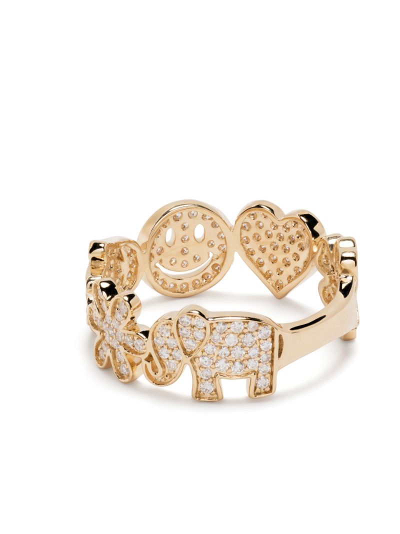 14k Yellow Gold Icon Diamond PavÃ_x0083_Â© Ring