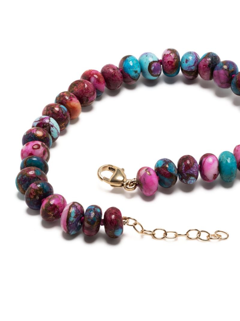 14k Yellow Gold Dahlia Turquoise Bead Bracelet