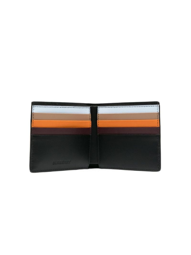 Brown Bill Check Bi-fold Leather Wallet