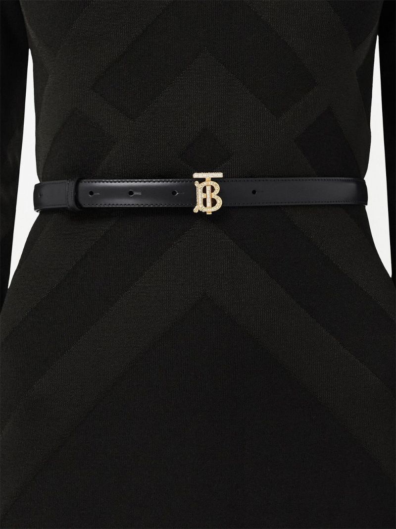 Black Logo Leather Belt