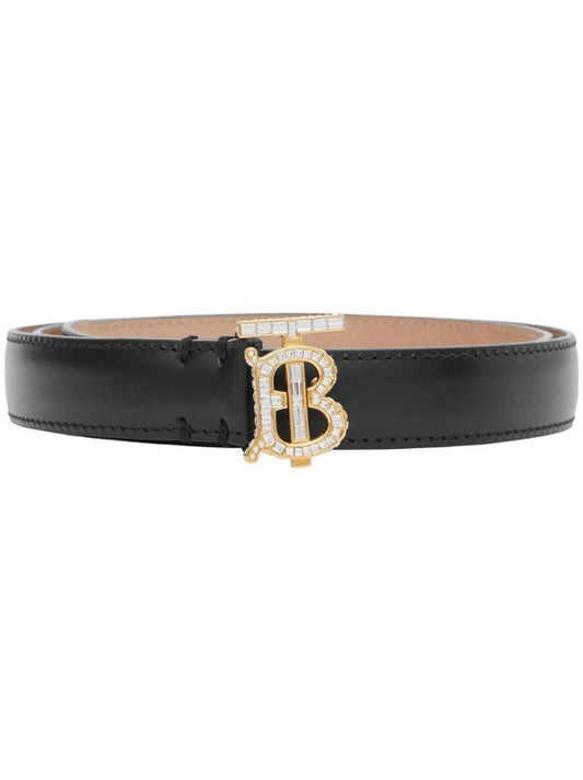 Black Logo Leather Belt