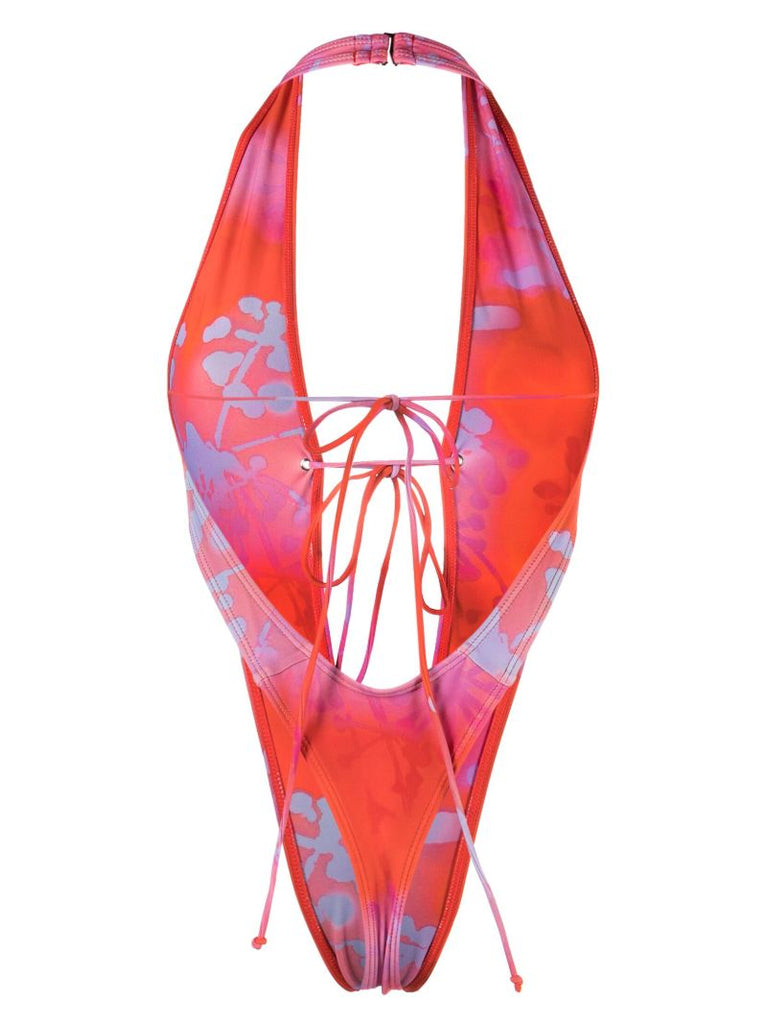 Red Veda Plunge Swimsuit