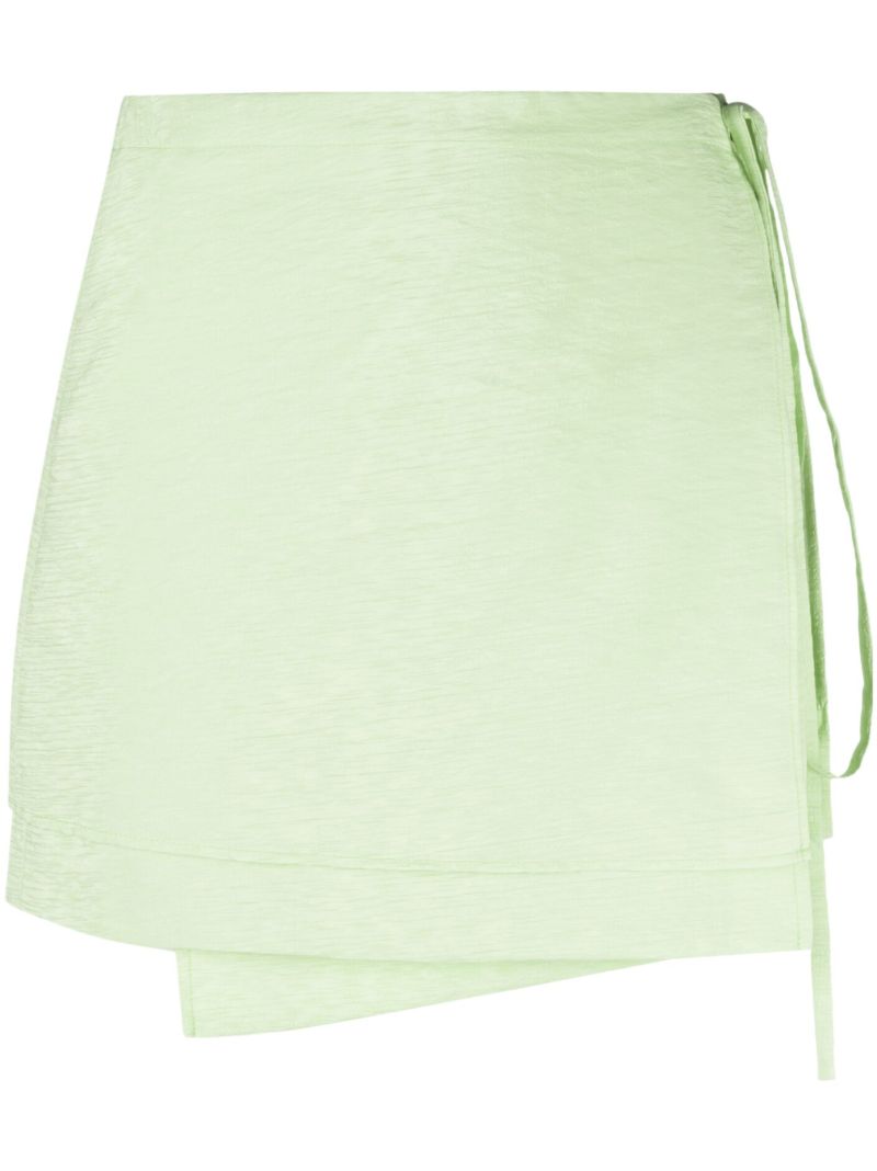 Green Freja Wrap Mini Skirt