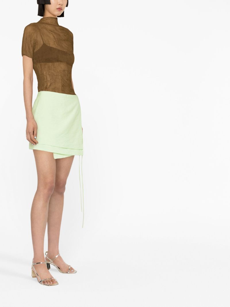 Green Freja Wrap Mini Skirt
