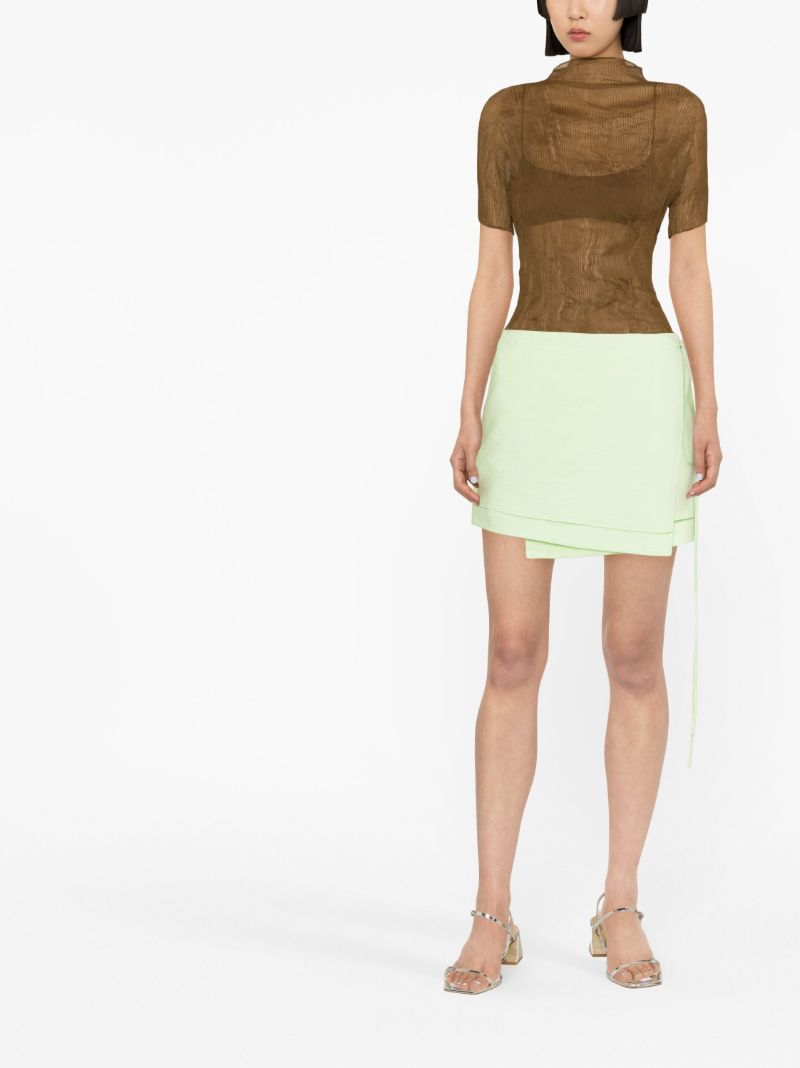 Green Freja Wrap Mini Skirt