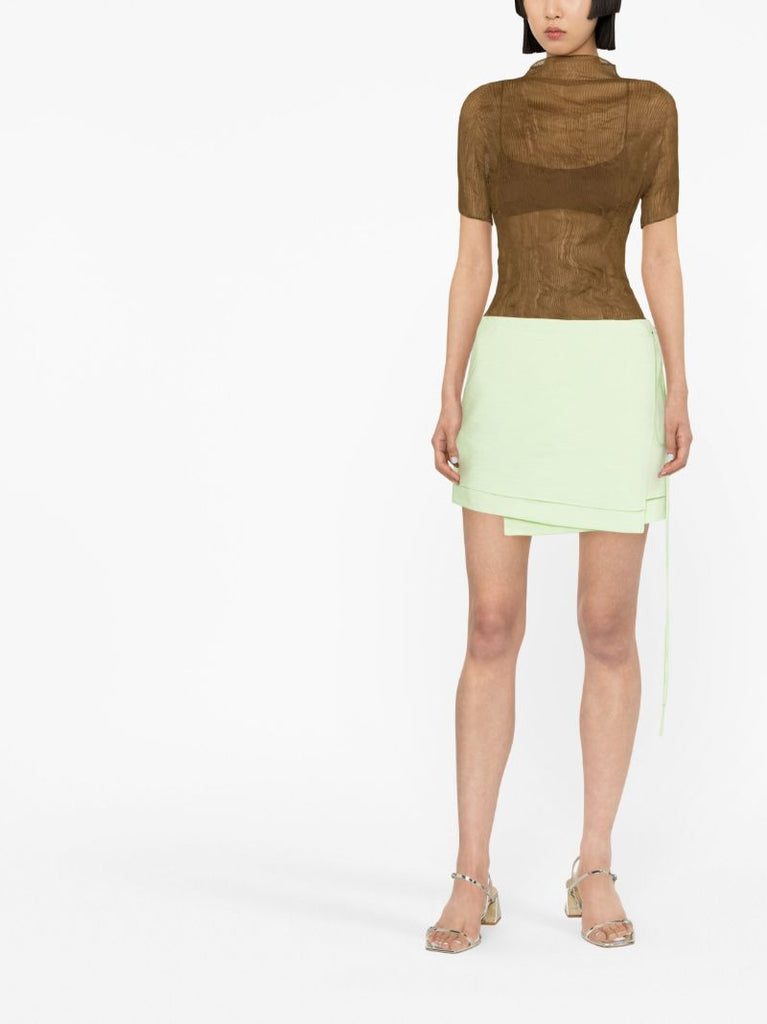 Green Freja Wrap Mini Skirt