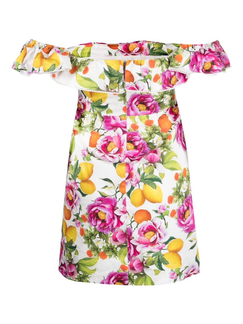 Pink Nalani Floral Print Cotton Mini Dress