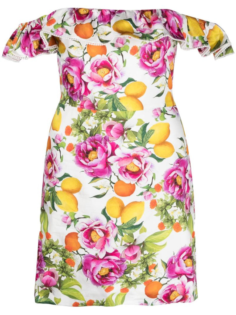 Pink Nalani Floral Print Cotton Mini Dress