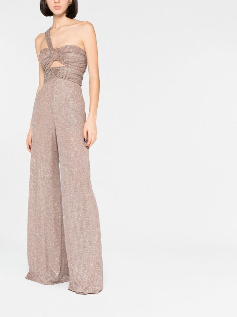 Gold-tone Adonia One-shoulder Jumpsuit