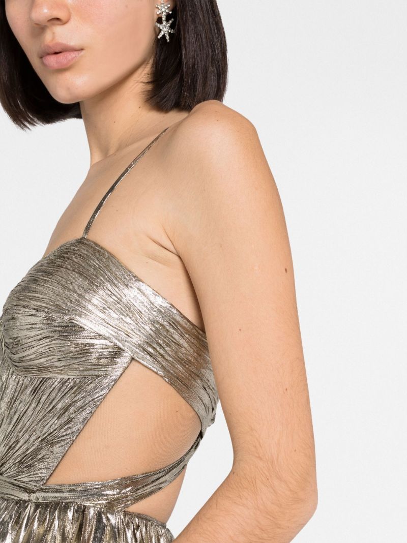 Gold-tone Lethia Pleated Dress