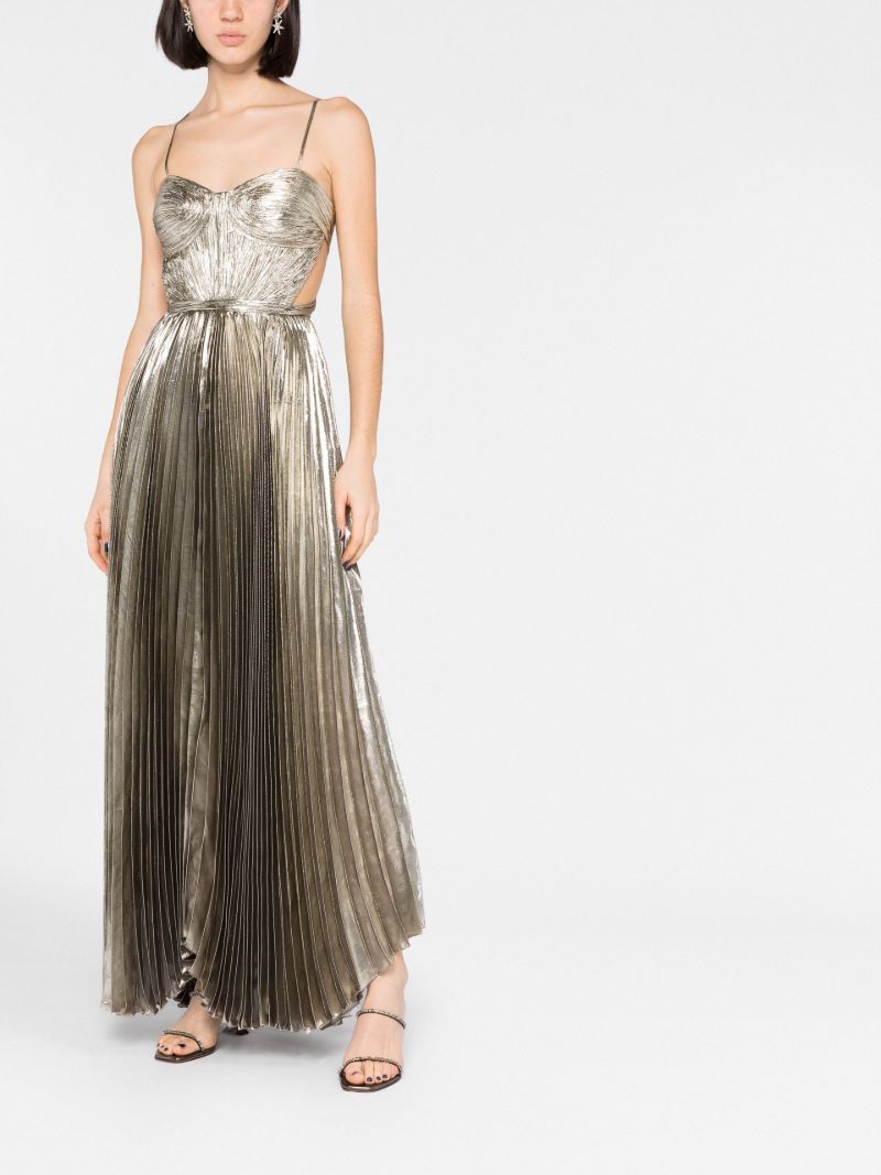 Gold-tone Lethia Pleated Dress