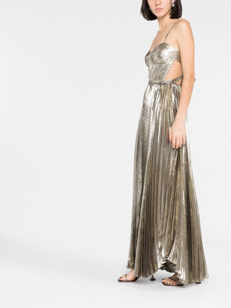 Gold-tone Lethia Pleated Dress