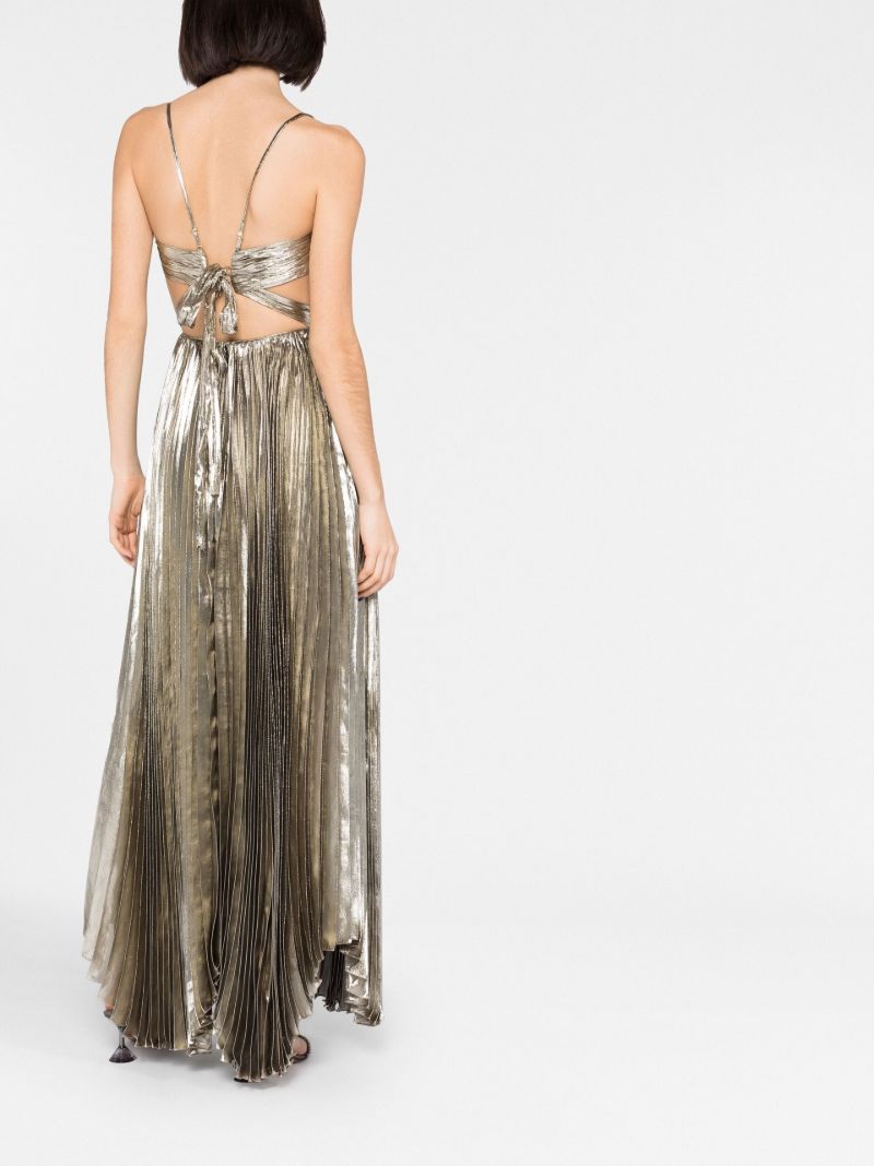Gold-tone Lethia Pleated Dress