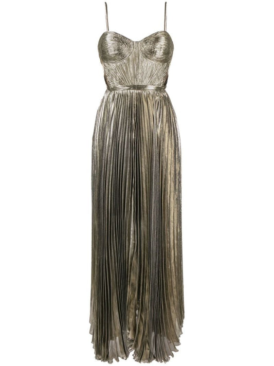 Gold-tone Lethia Pleated Dress
