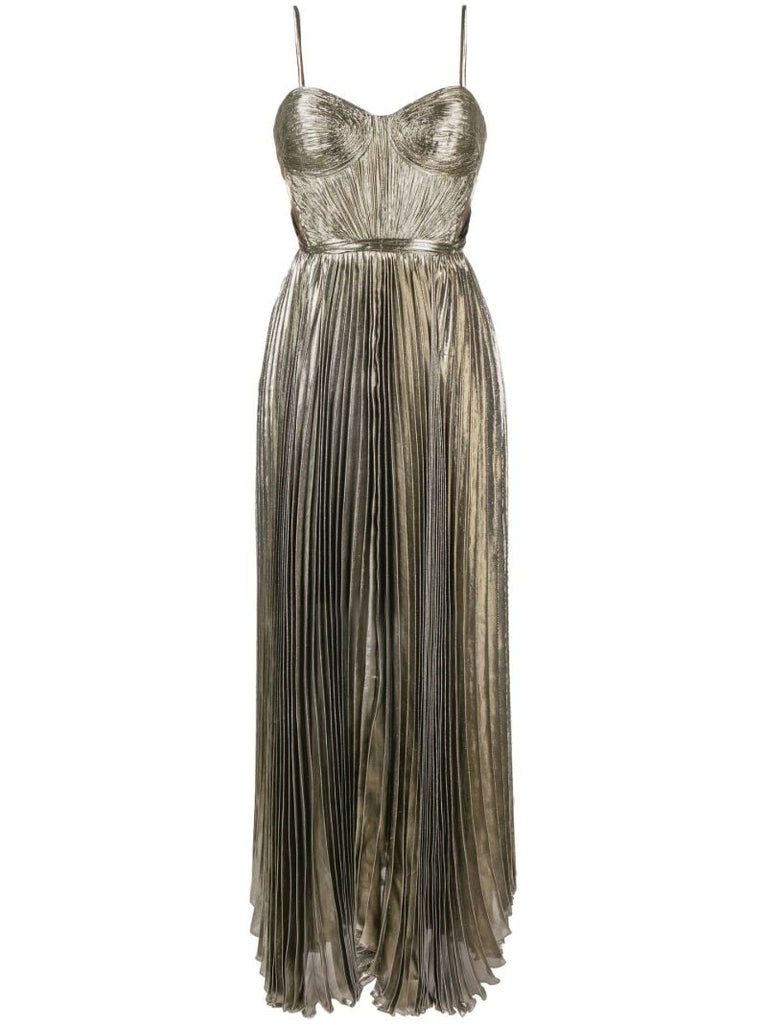 Gold-tone Lethia Pleated Dress
