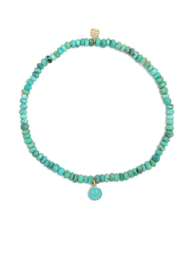 14k Yellow Gold Turquoise Beaded Bracelet