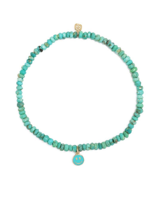 14k Yellow Gold Turquoise Beaded Bracelet