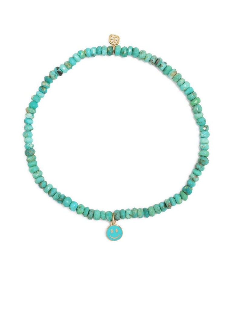 14k Yellow Gold Turquoise Beaded Bracelet