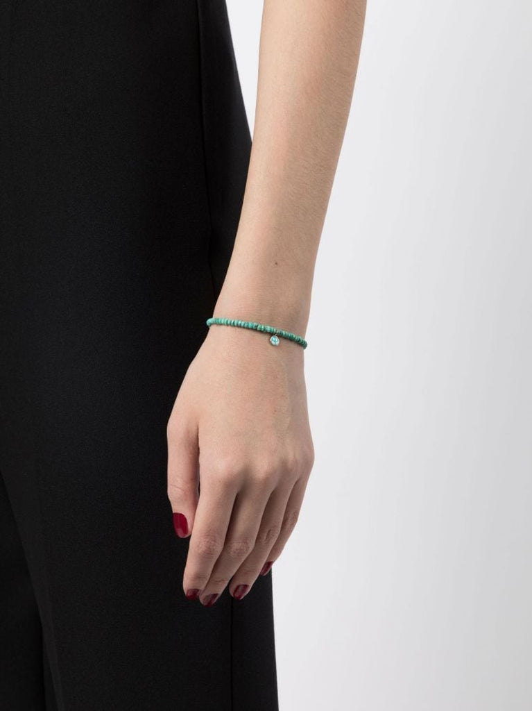 14k Yellow Gold Turquoise Beaded Bracelet