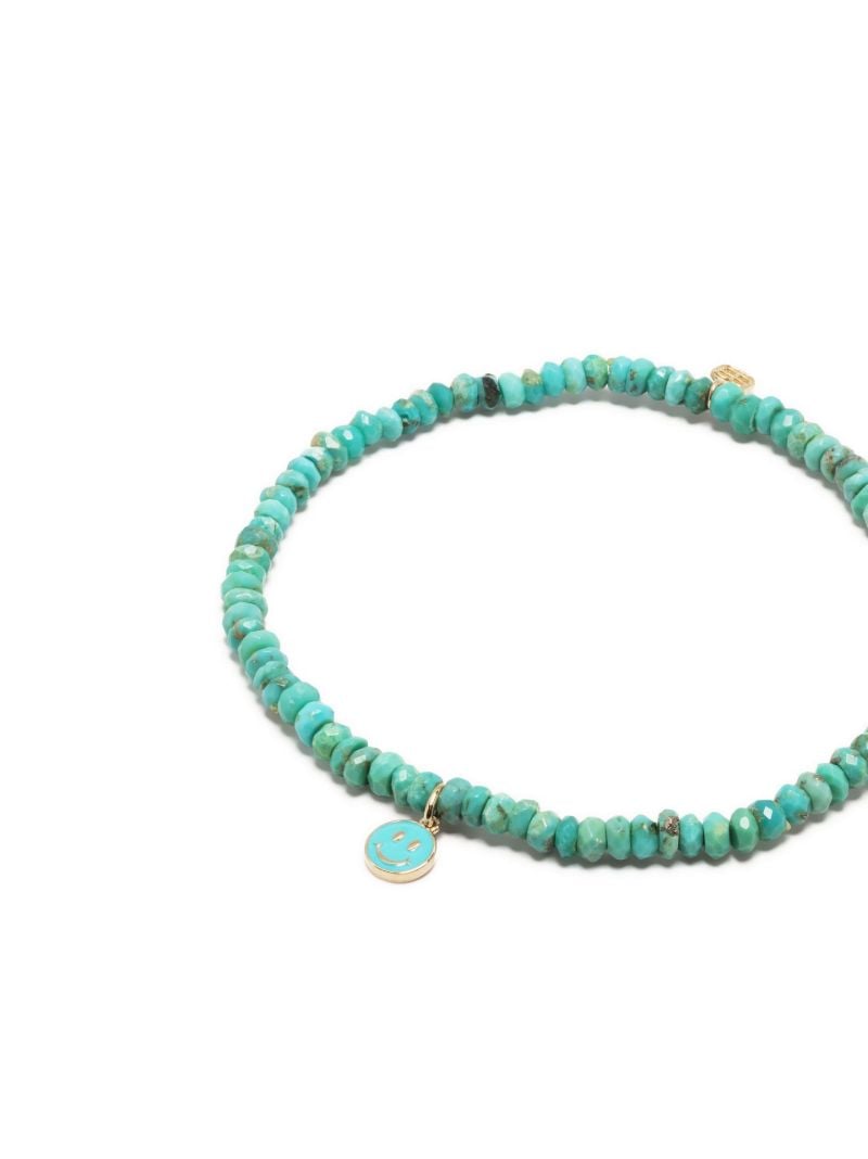 14k Yellow Gold Turquoise Beaded Bracelet