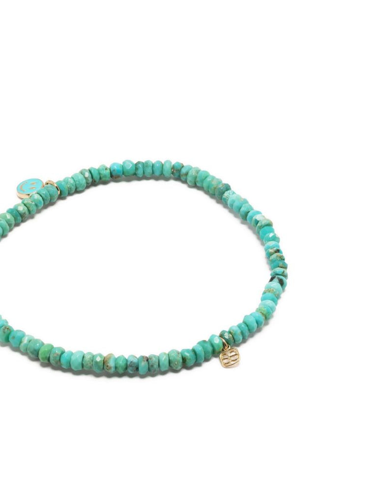 14k Yellow Gold Turquoise Beaded Bracelet