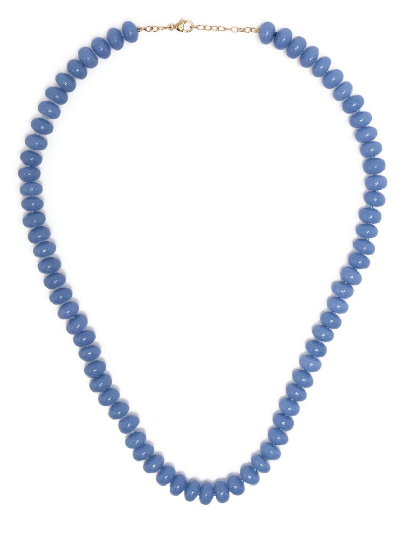 14k Yellow Gold Aragonite Bead Necklace