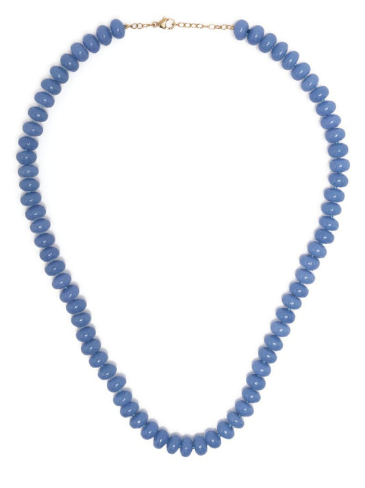 14k Yellow Gold Aragonite Bead Necklace