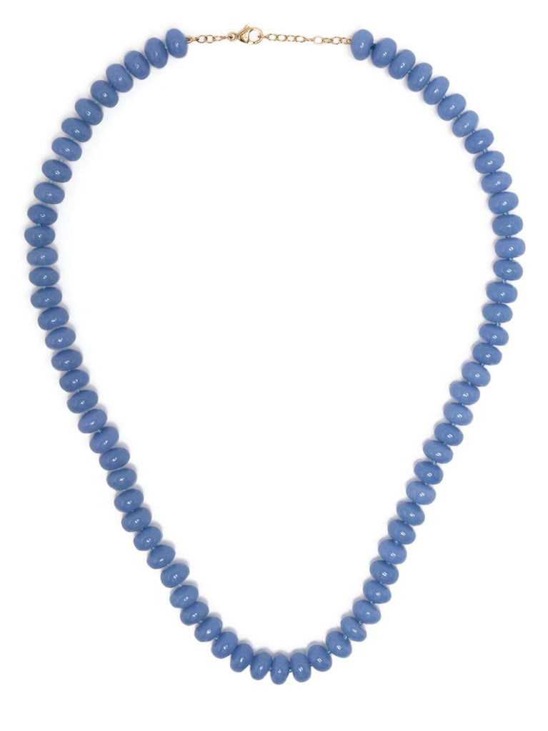 14k Yellow Gold Aragonite Bead Necklace