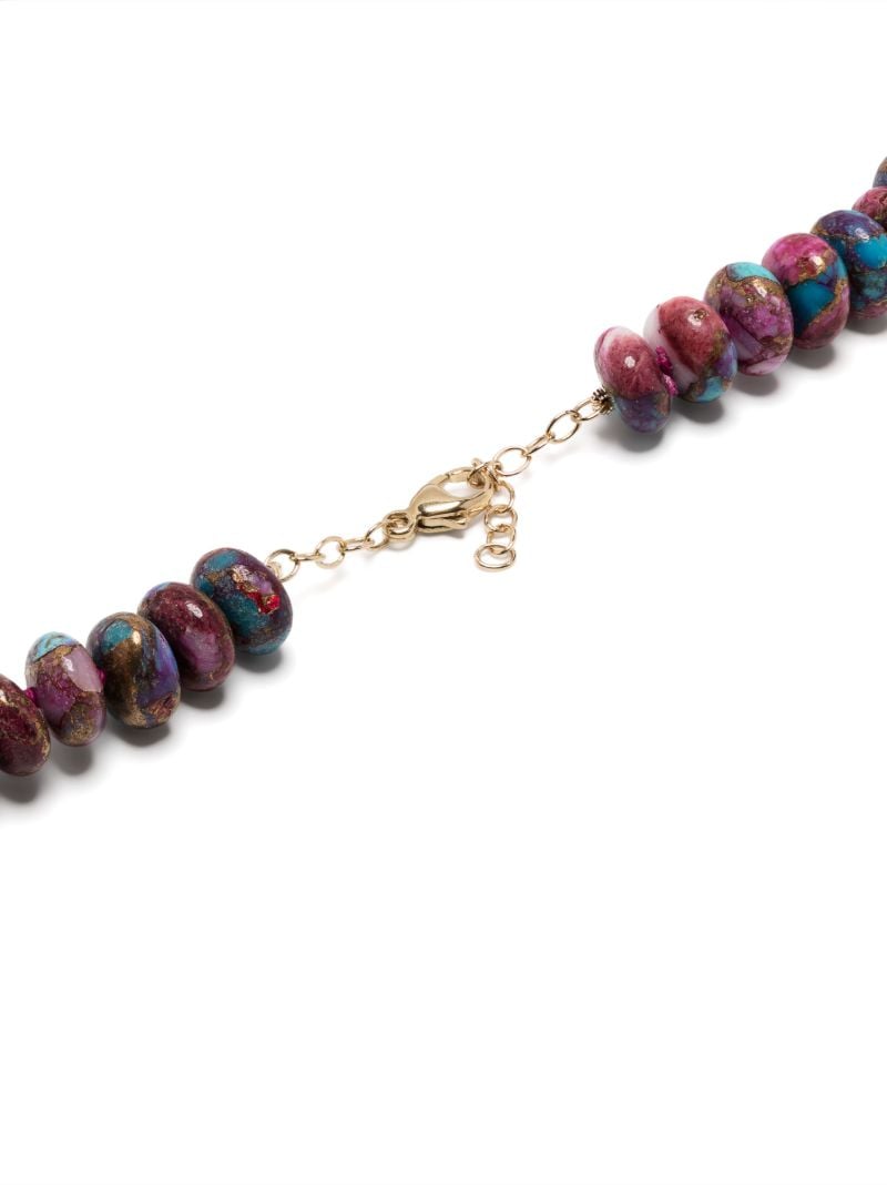 14k Yellow Gold Dahlia Turquoise Bead Necklace