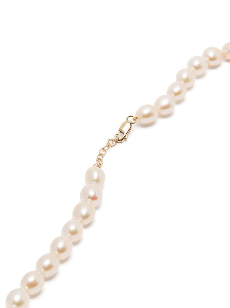 14k Yellow Gold Pearl and Quartz Necklace