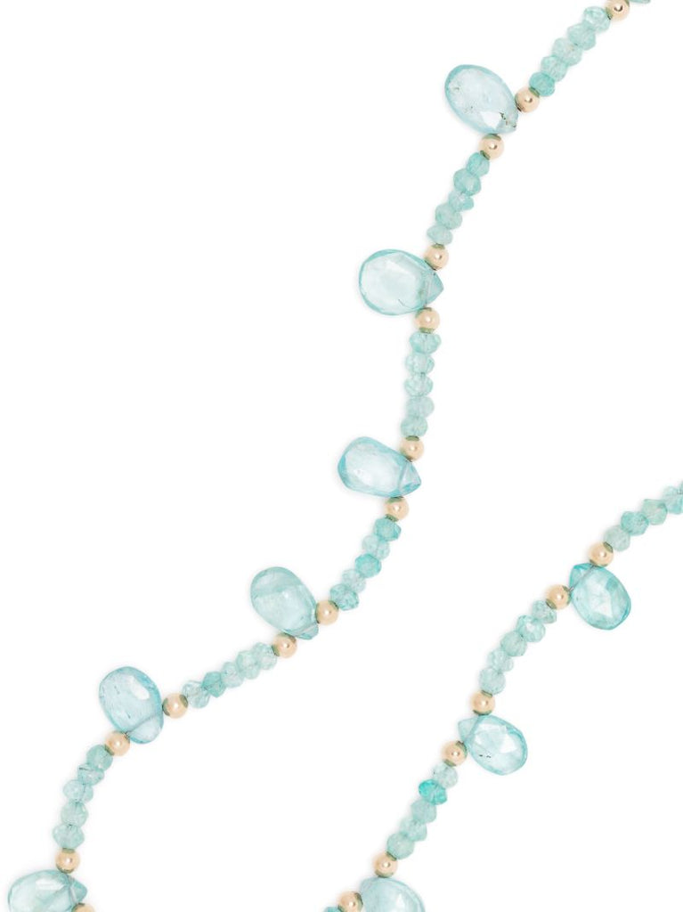14k Yellow Gold Arizona Quartz and Apatite Necklace