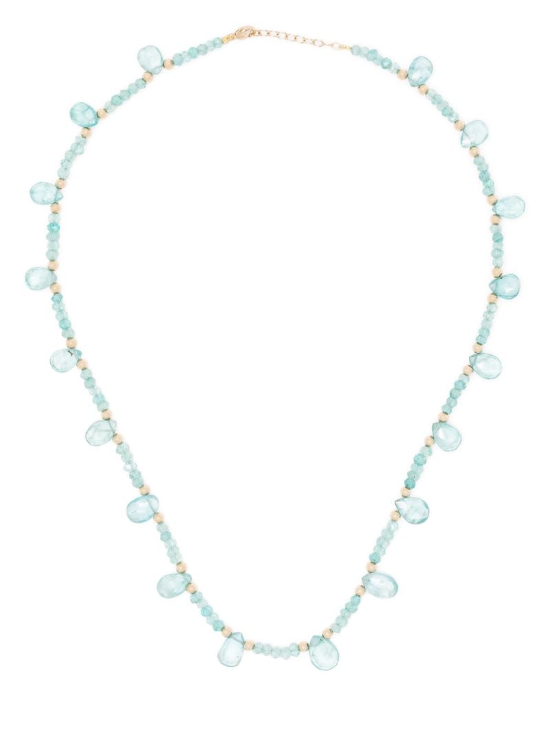 14k Yellow Gold Arizona Quartz and Apatite Necklace
