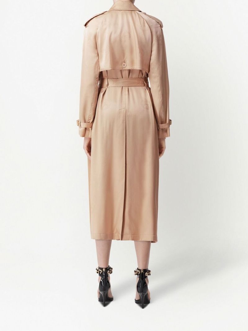 Neutral Ekd Silk-satin Jacquard Trench Coat