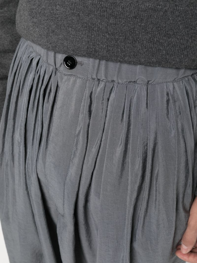 Grey Pleated Tapered Trousers