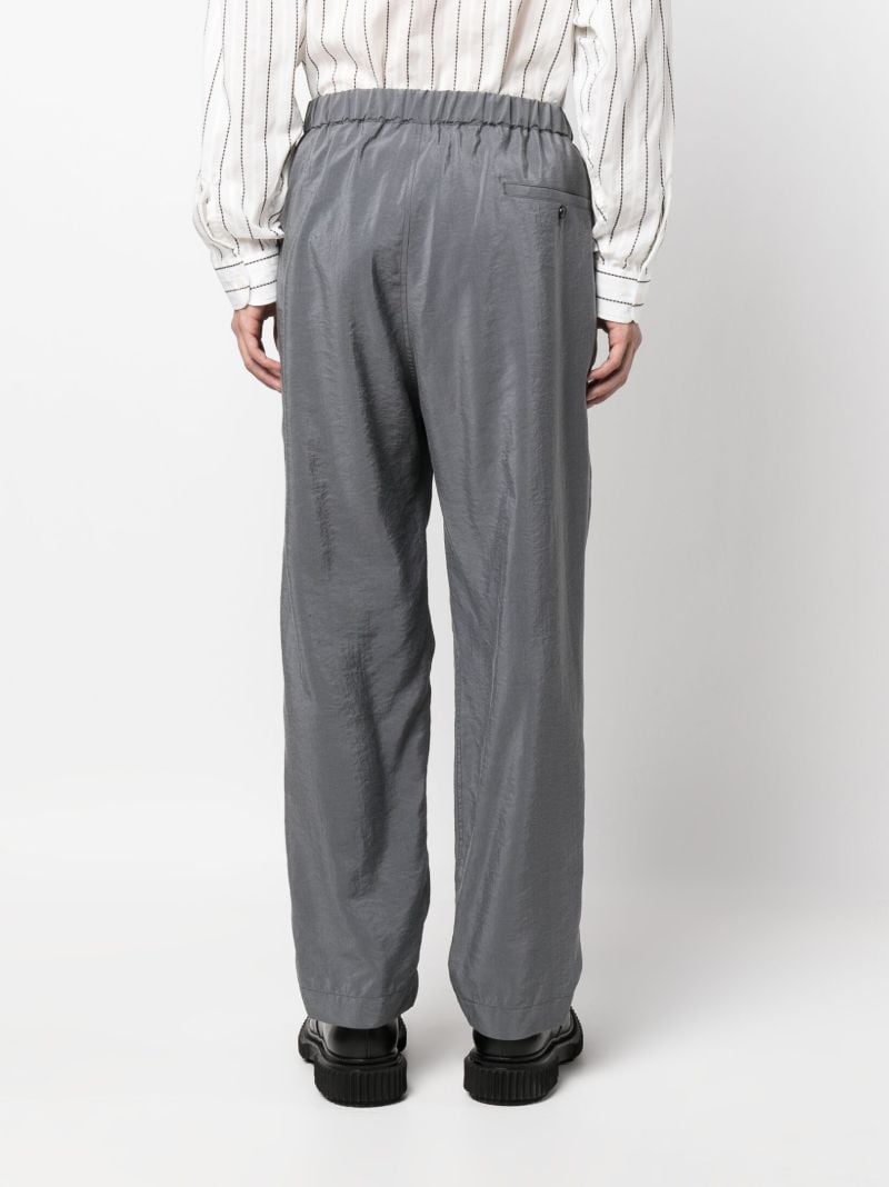 Grey Pleated Tapered Trousers
