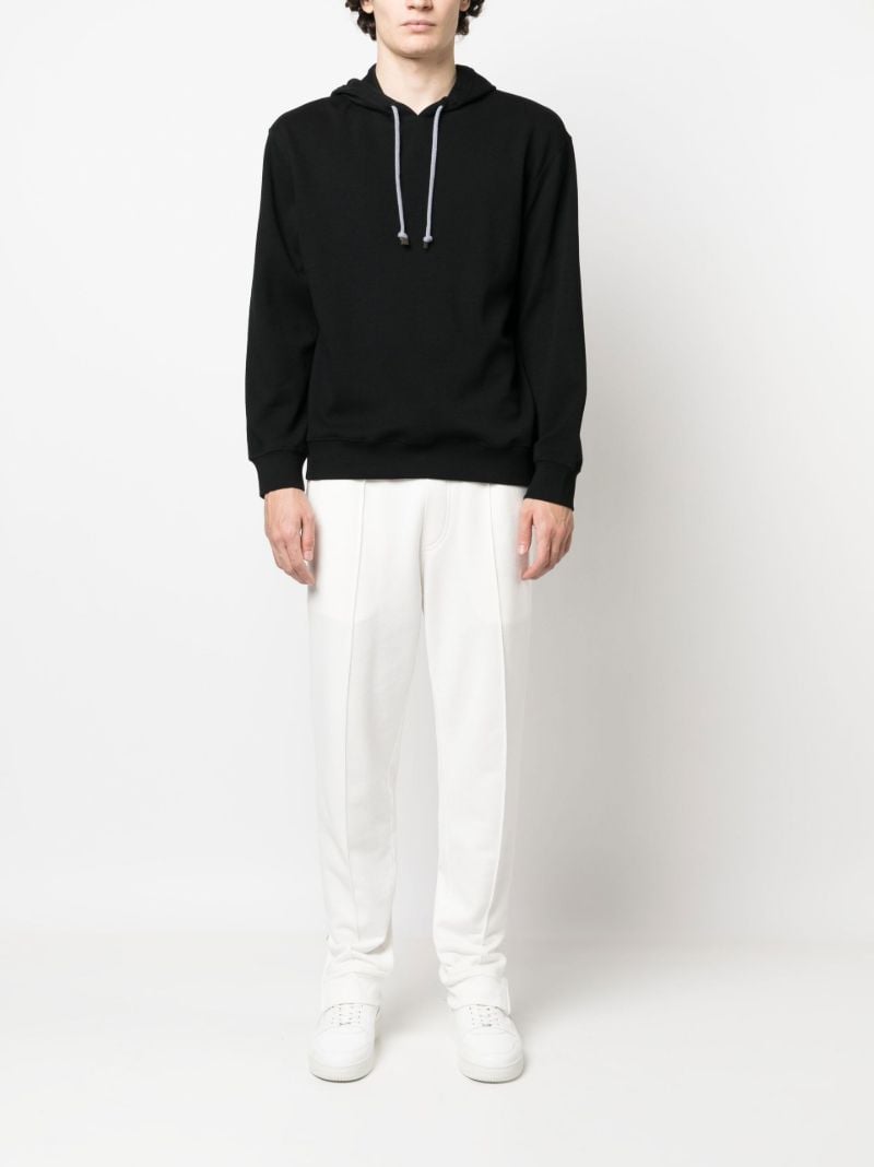 Black Drawstring Cotton Hoodie