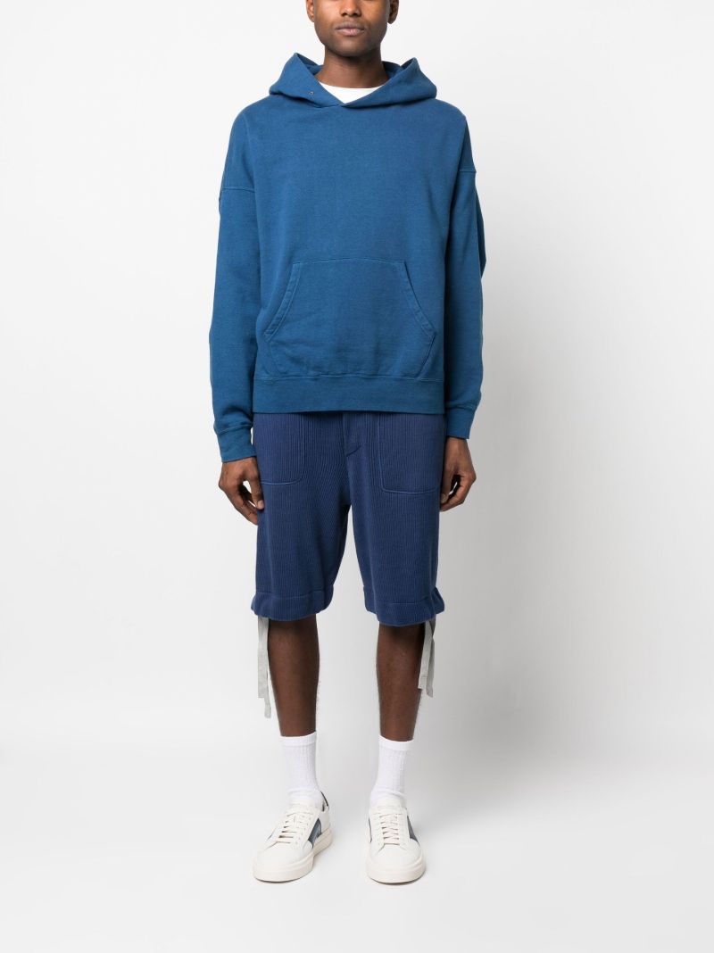 Blue High Waist Knitted Track Shorts
