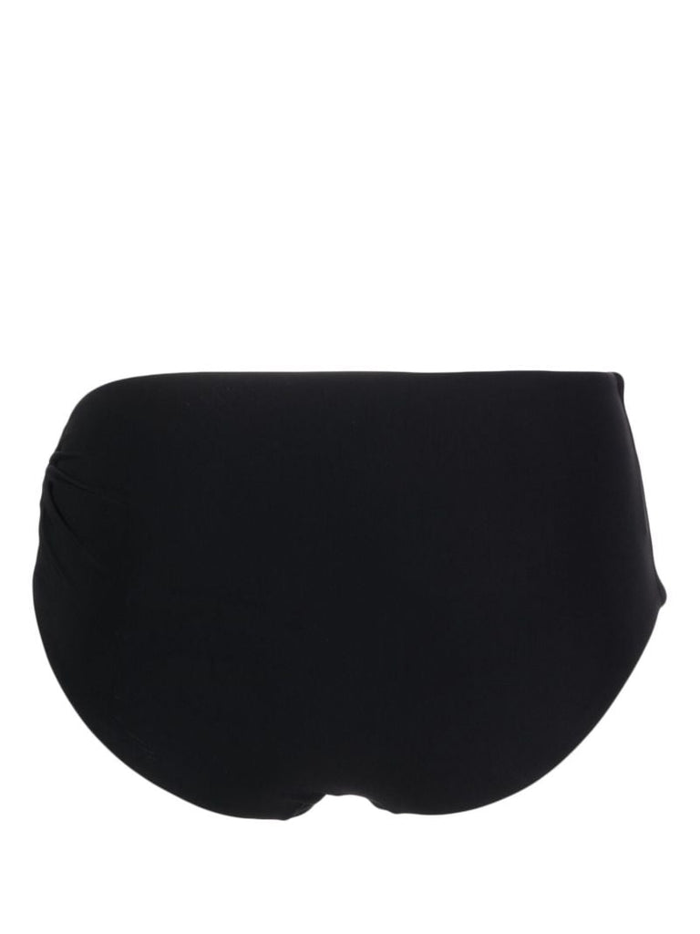 Black Prong Ruched Bikini Briefs