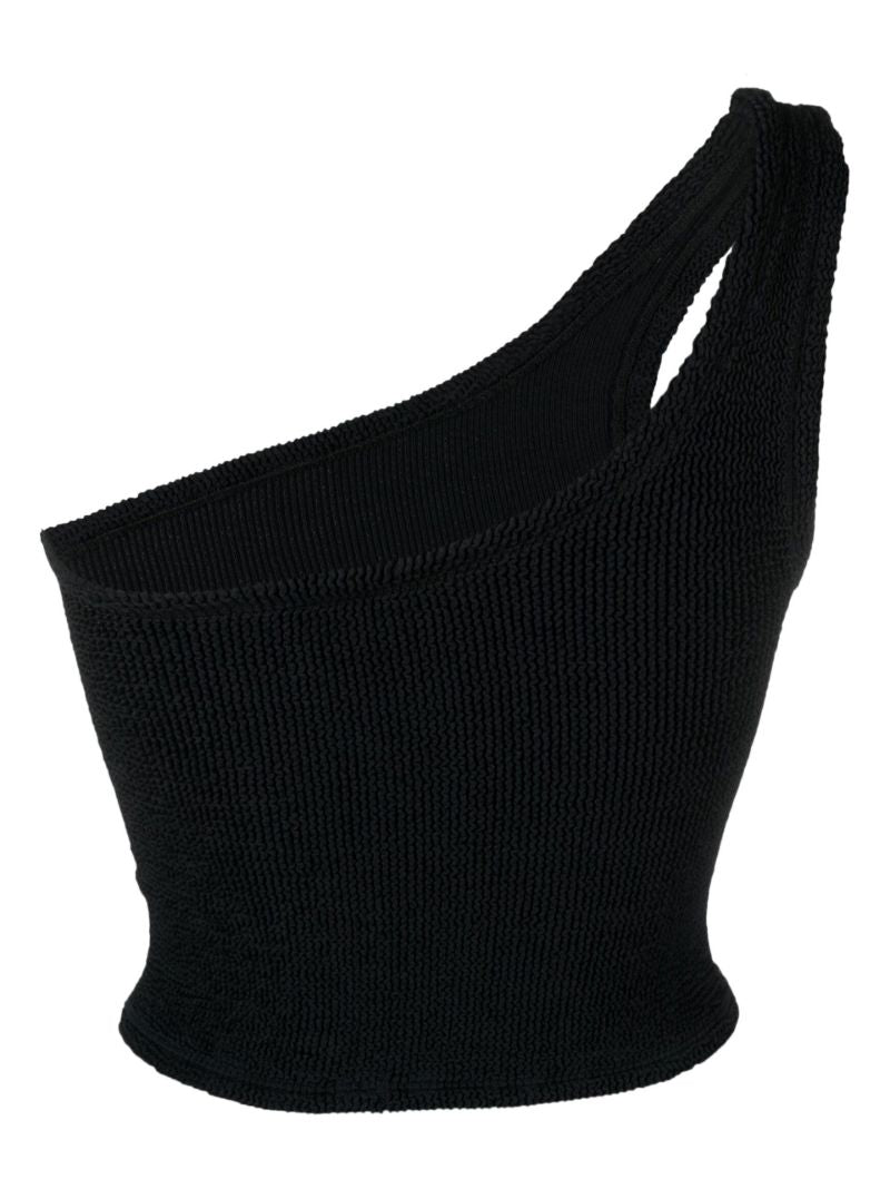 Black Neoma Crinkle Crop Top