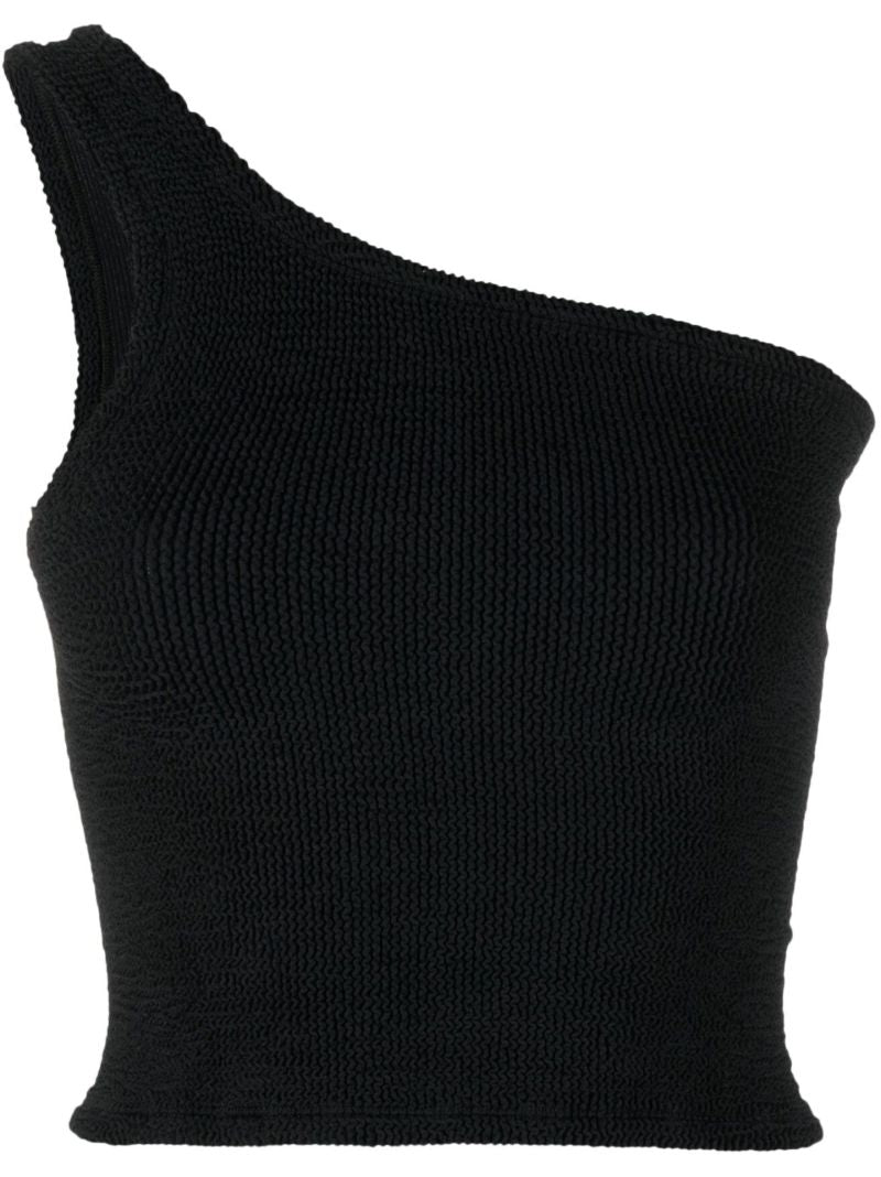 Black Neoma Crinkle Crop Top