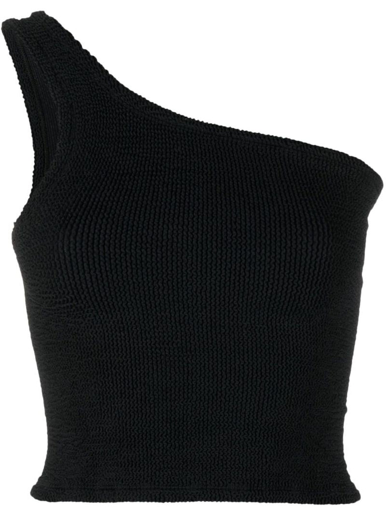Black Neoma Crinkle Crop Top