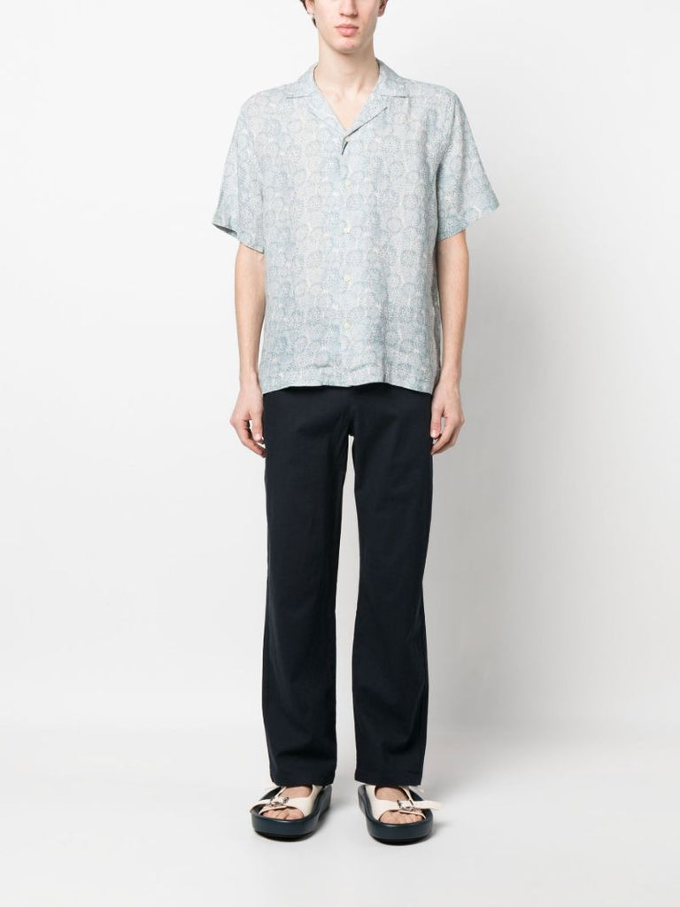 Blue Mendes Straight-leg Trousers