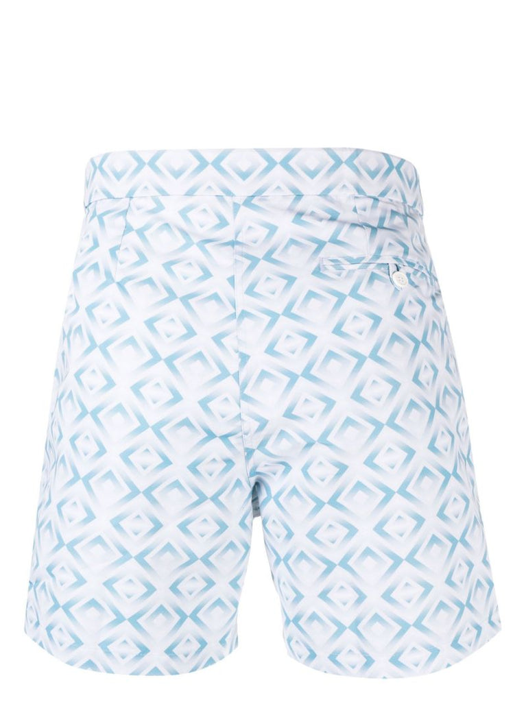 Blue Angra Print Swim Shorts