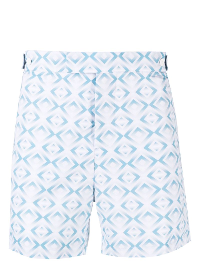 Blue Angra Print Swim Shorts