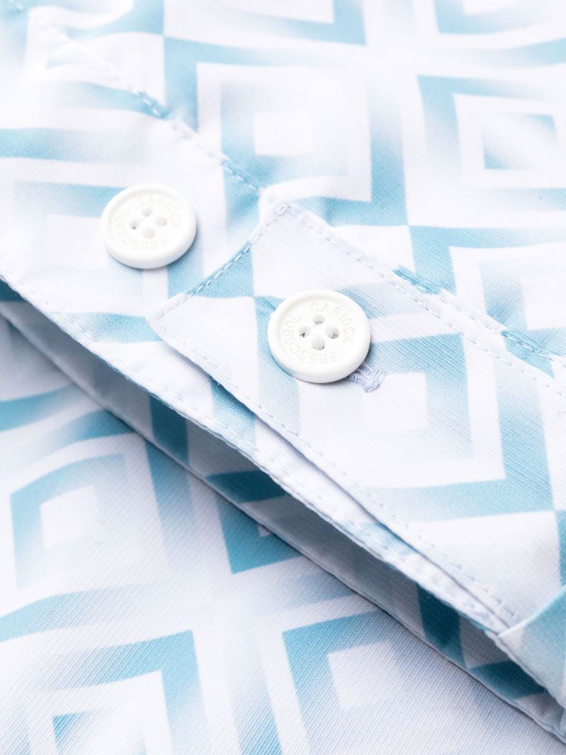 Blue Angra Print Swim Shorts